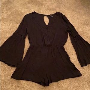 Forever 21 Black Long Sleeve Romper